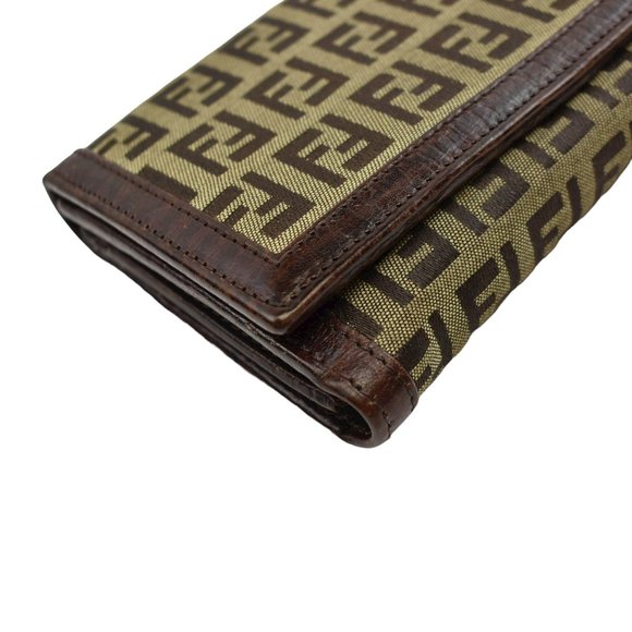FENDI "Zucchino": Brown "FF" Logo Medium Wallet 1019 - Picture 4 of 10
